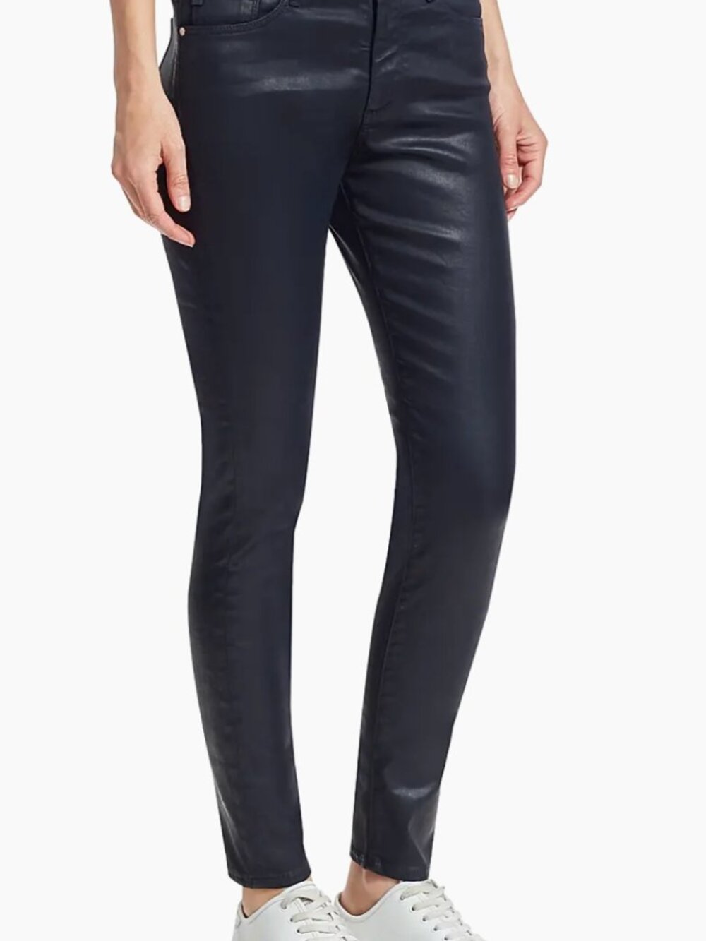 AG Jeans Farrah Leatherette Mid-Rise Ankle Skinny Jeans Size: 27